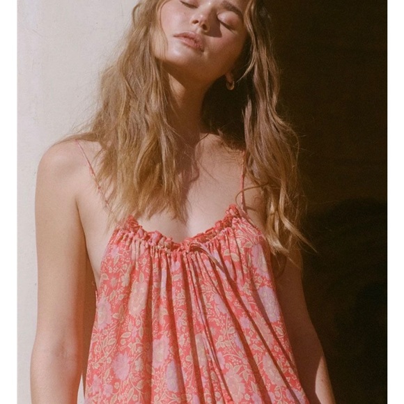 Spell strappy midi love story coral dress - Picture 2 of 12